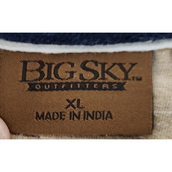 BIG SKY OUTFITTERS Brown Beige Stripe Polo Short Sleeve Shirt Men's Size XL - Picture 3 of 6